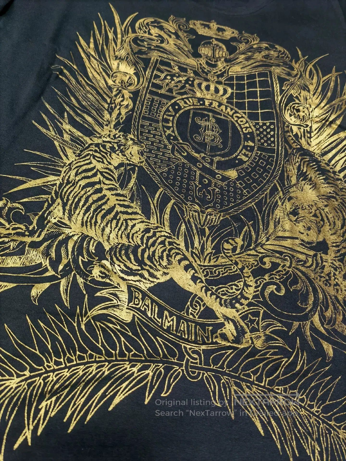 Balmain Balmain Tiger Shield Badge Gold Print T-Shirt. Size US M / EU 48-50 / 2 - 2 Thumbnail