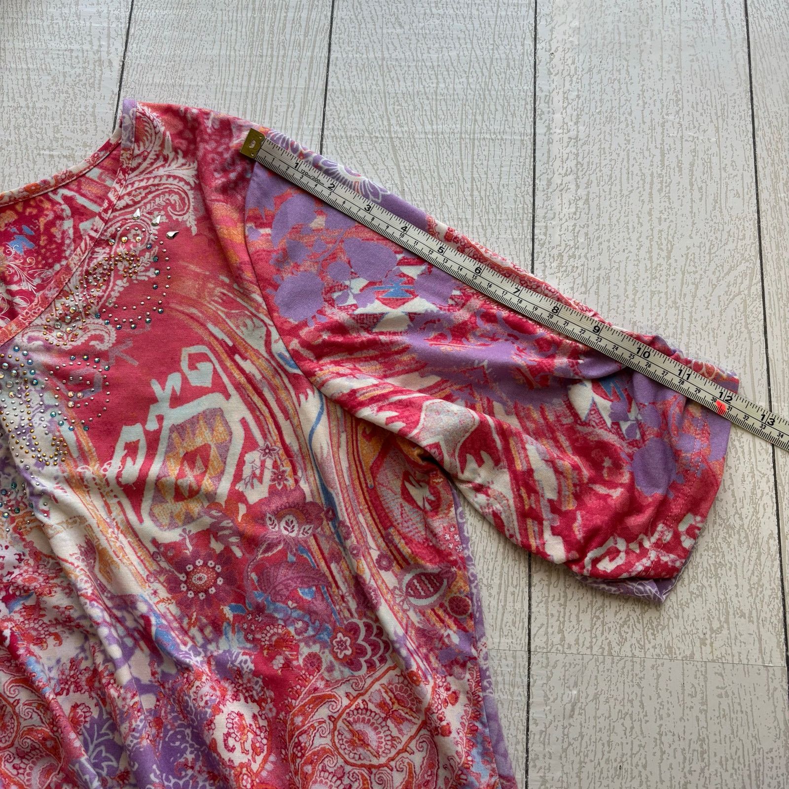Gloria Vanderbilt Gloria Vanderbilt Abstract Geometric Studded Shirt Size PXL Size XL / US 12-14 / IT 48-50 - 4 Thumbnail