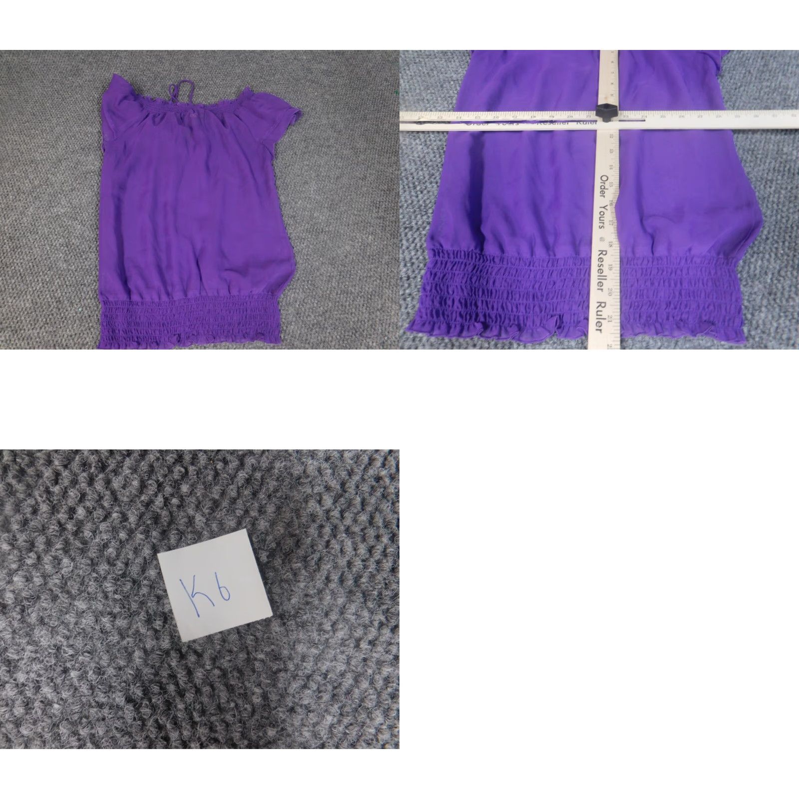 Vintage 6 Degrees Womens Blouse Small purple floral pullover Size S / US 4 / IT 40 - 8 Thumbnail