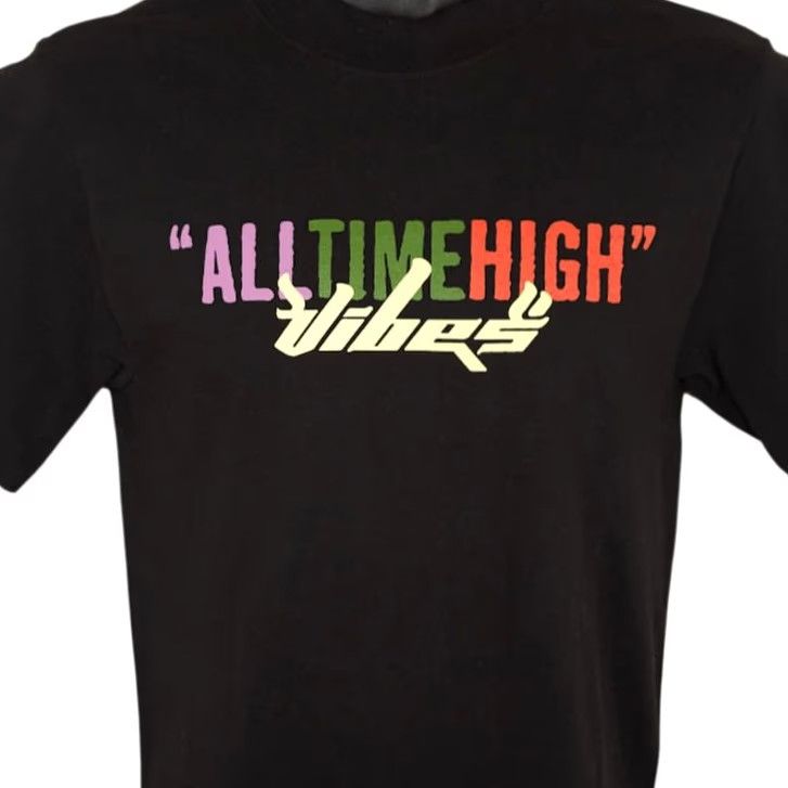VIBE Vibes All Time High T Shirt Mens Small Black Cannabis Rolling Papers Tee Size US S / EU 44-46 / 1 - 2 Thumbnail