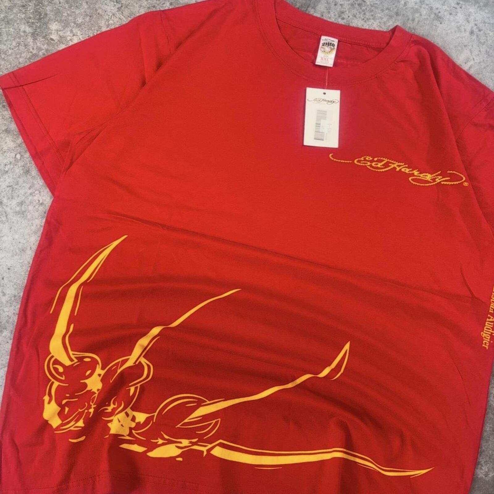 Ed Hardy Ed Hardy Christian Audigier Y2K Tattoo Flame Graphic T Shirt Size US XXL / EU 58 / 5 - 5 Thumbnail
