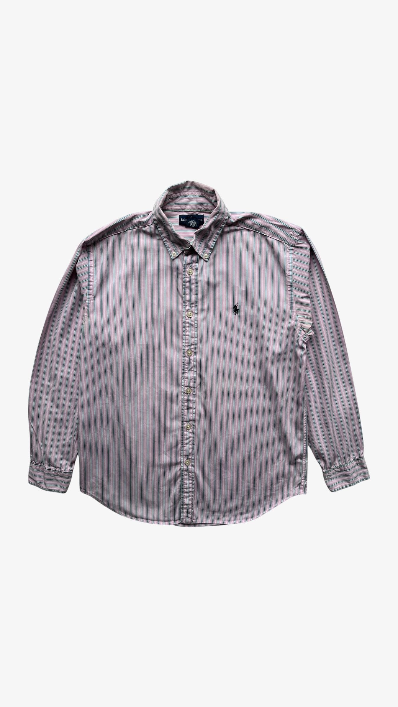 Ralph Lauren Vintage 90s Men's Ralph Lauren Pink Striped Shirt Size US L / EU 52-54 / 3 - 1 Thumbnail