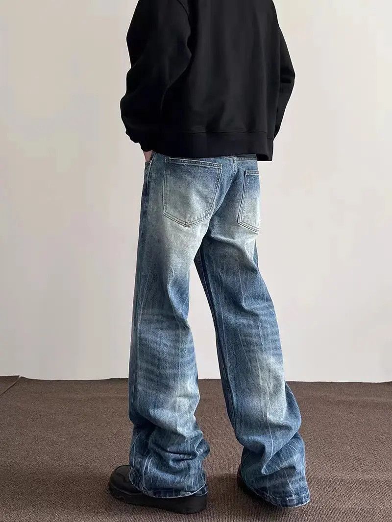 Japanese Brand High street lightning crackle micro-flared jeans Size US 32 / EU 48 - 3 Thumbnail