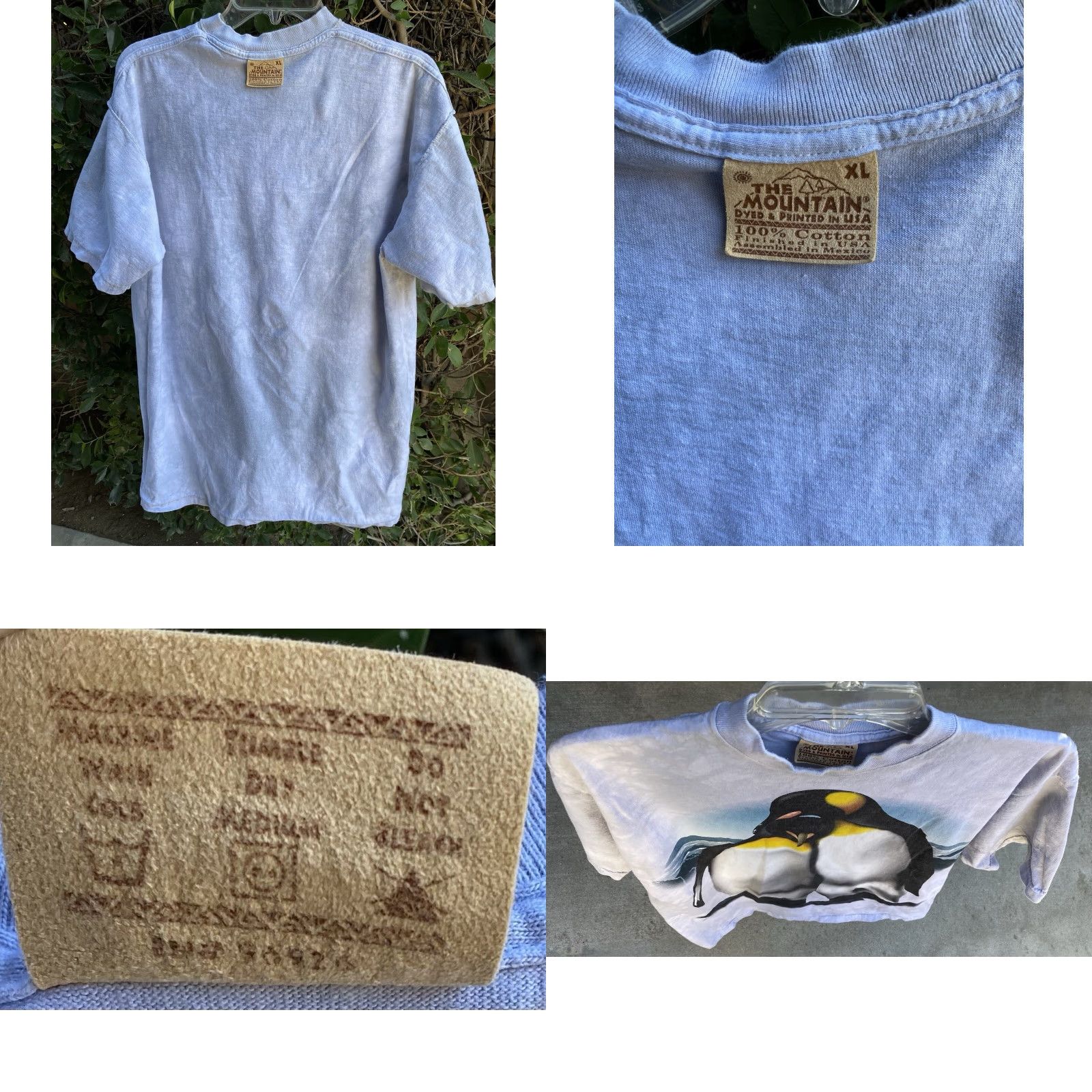 The Mountain VINTAGE The Mountain T-Shirt Penguin Penguins 2002 Nature Tee Size XL Gray Cotton Men Short Sleeve Graphic Print Shirt XL Mens Size US XL / EU 56 / 4 - 9 Thumbnail