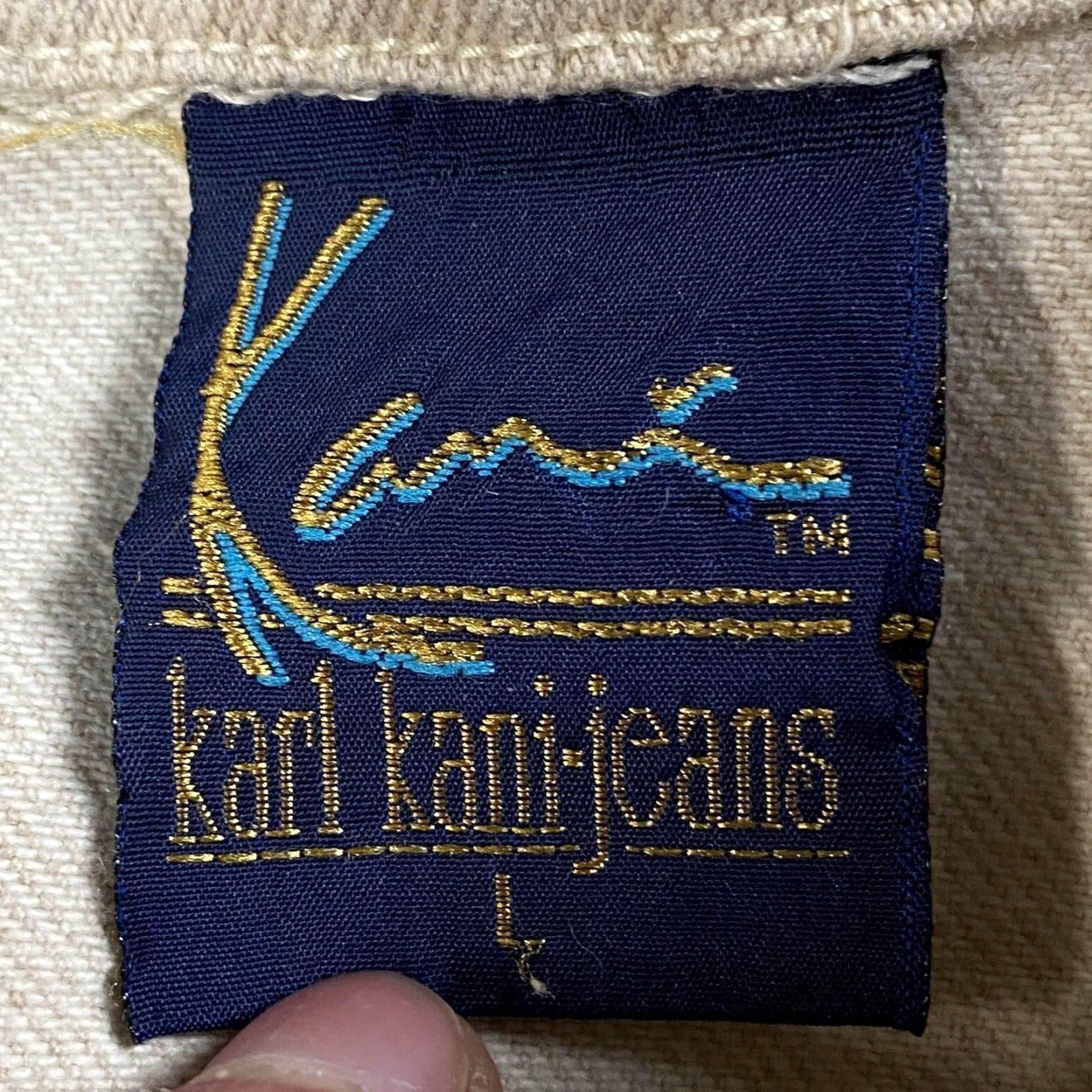 Karl Kani VINTAGE Karl Kani Jeans Denim Jacket Shirt 2PAC Era Large Mens Beige 2Pac Hip Hop 90s Oversized Casual Jacket Size US L / EU 52-54 / 3 - 6 Thumbnail