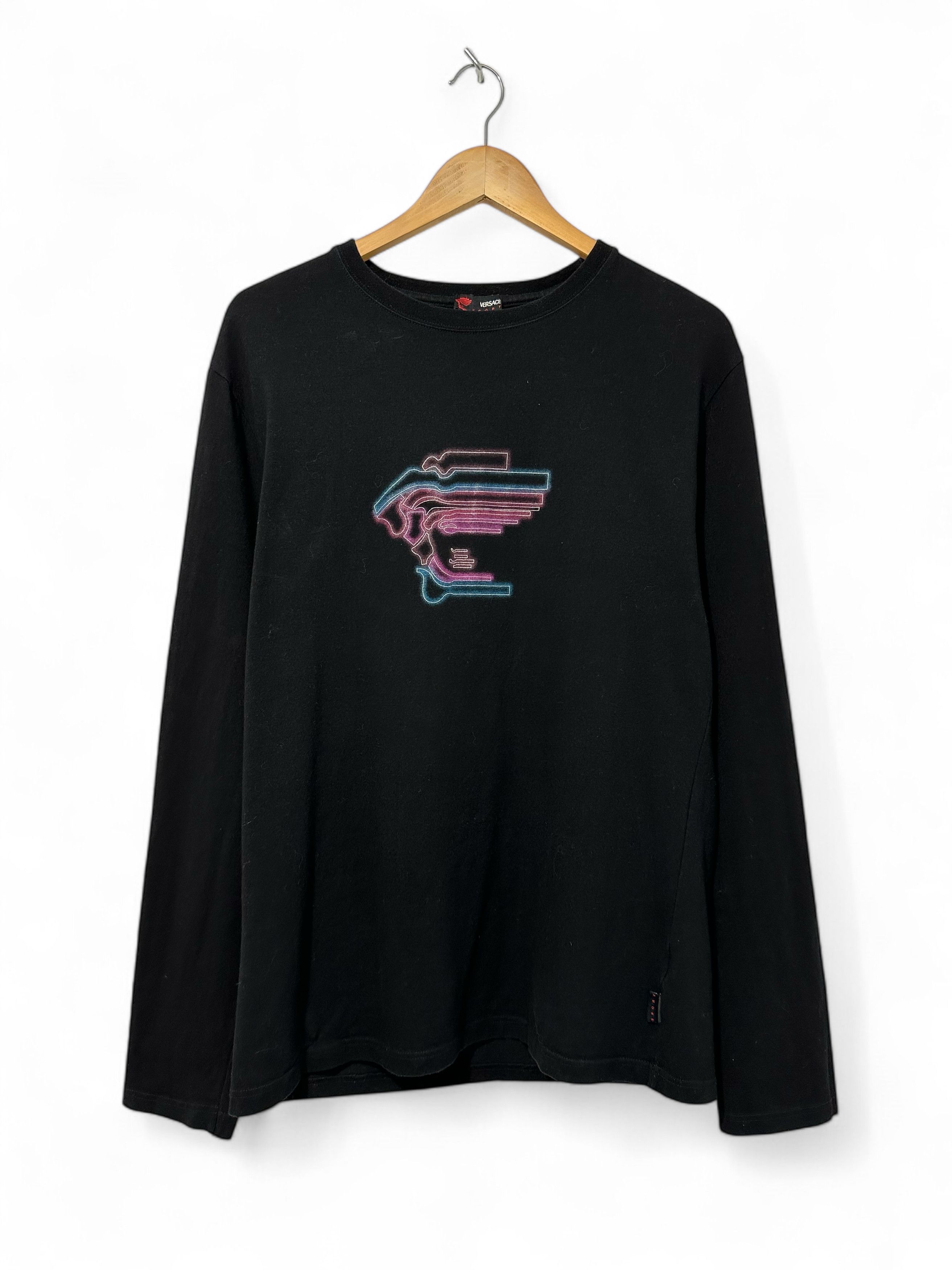 Versace y2k Versace Sport Neon Medusa Black Long Sleeve Muscle Fit Size US XXL / EU 58 / 5 - 1 Thumbnail
