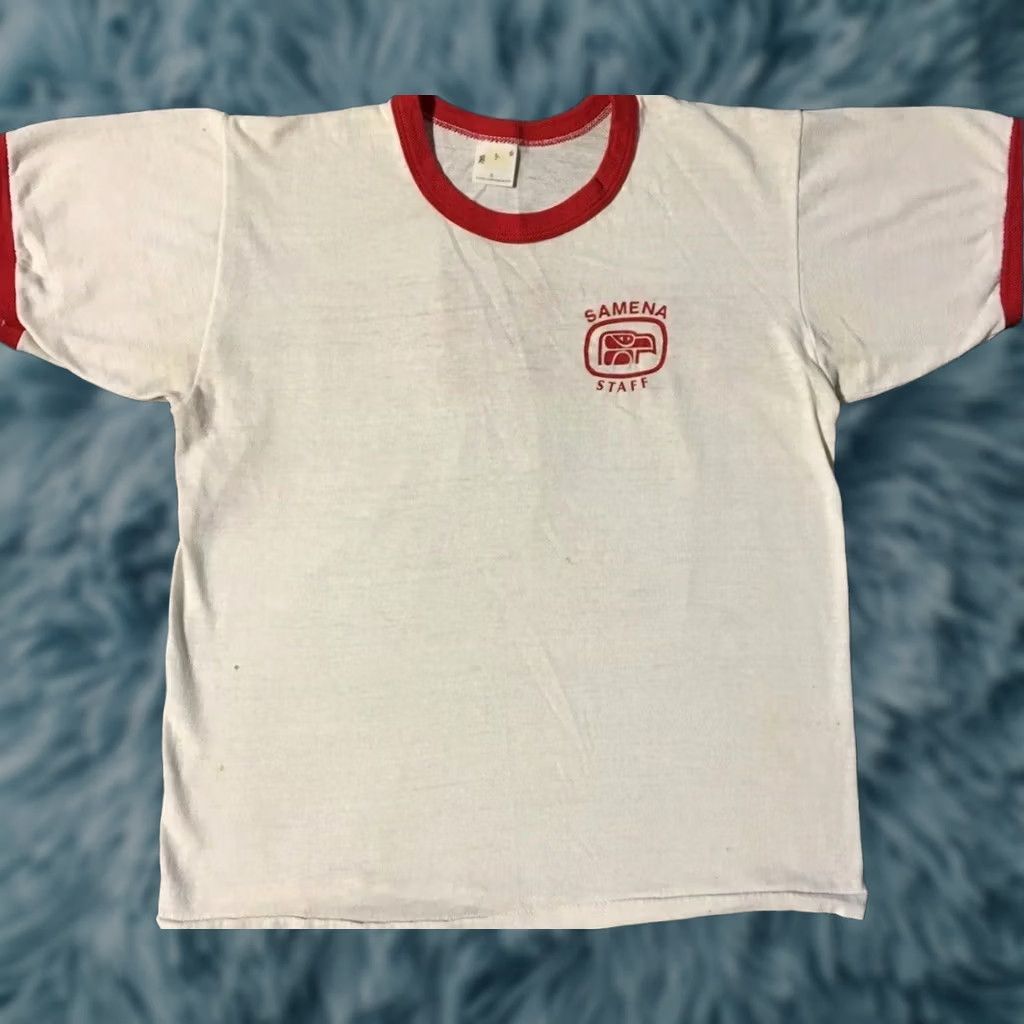 Russell Athletic VINTAGE Russell Athletic T-Shirt XS Lifeguard Ringer 70s Samena Swim Club Bellevue Washington White Red Grunge Beach Street Punk Retro USA Mens XS Size US XS / EU 42 / 0 - 1 Thumbnail