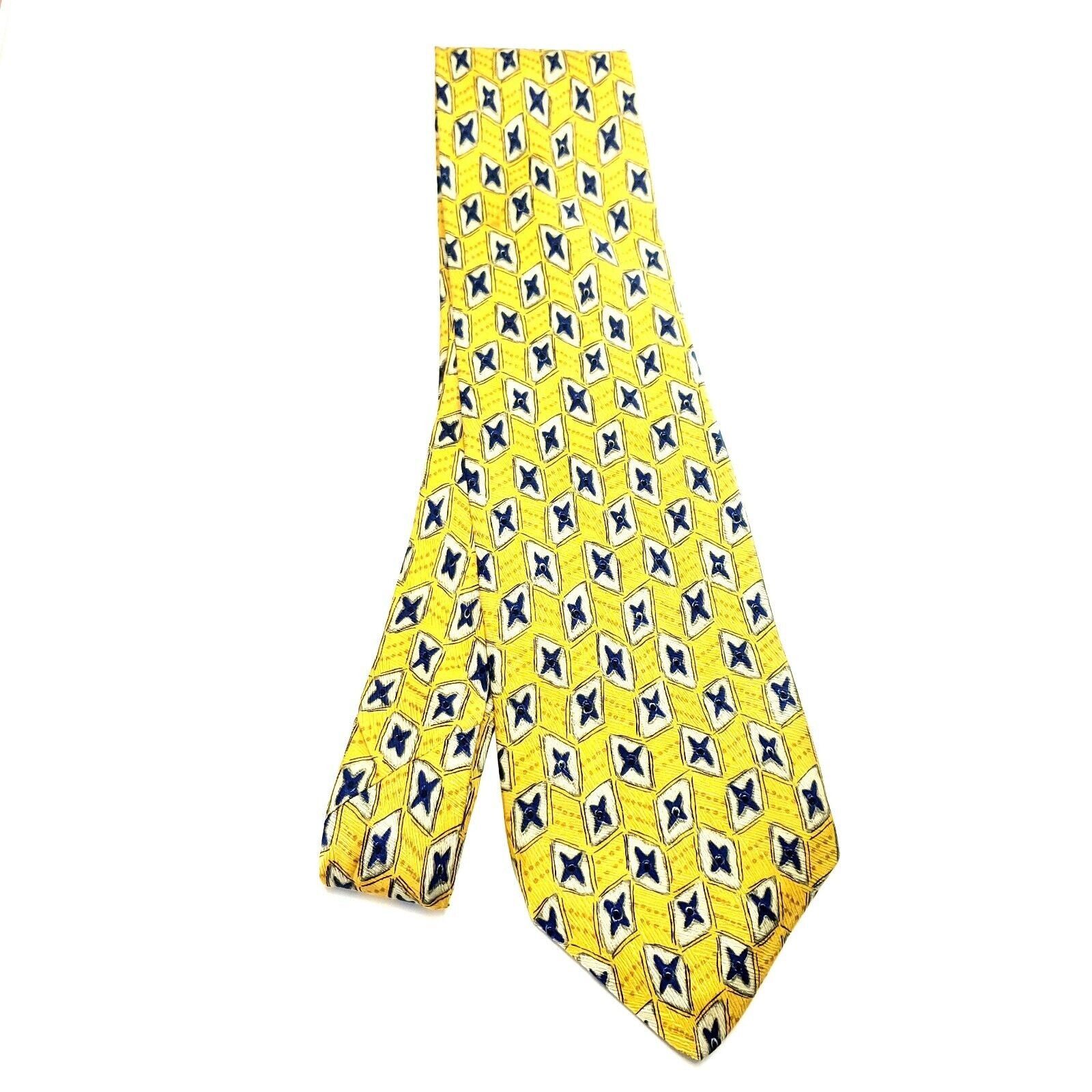 Robert Talbott Robert Talbott Studio Yellow Silk Tie Woven Wide Geometric Size ONE SIZE - 6 Thumbnail