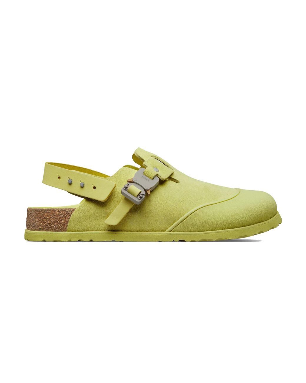 image of Dior X Birkenstock Nubuck Tokio Mule Shoess Sandals in Yellow, Men's (Size 7)