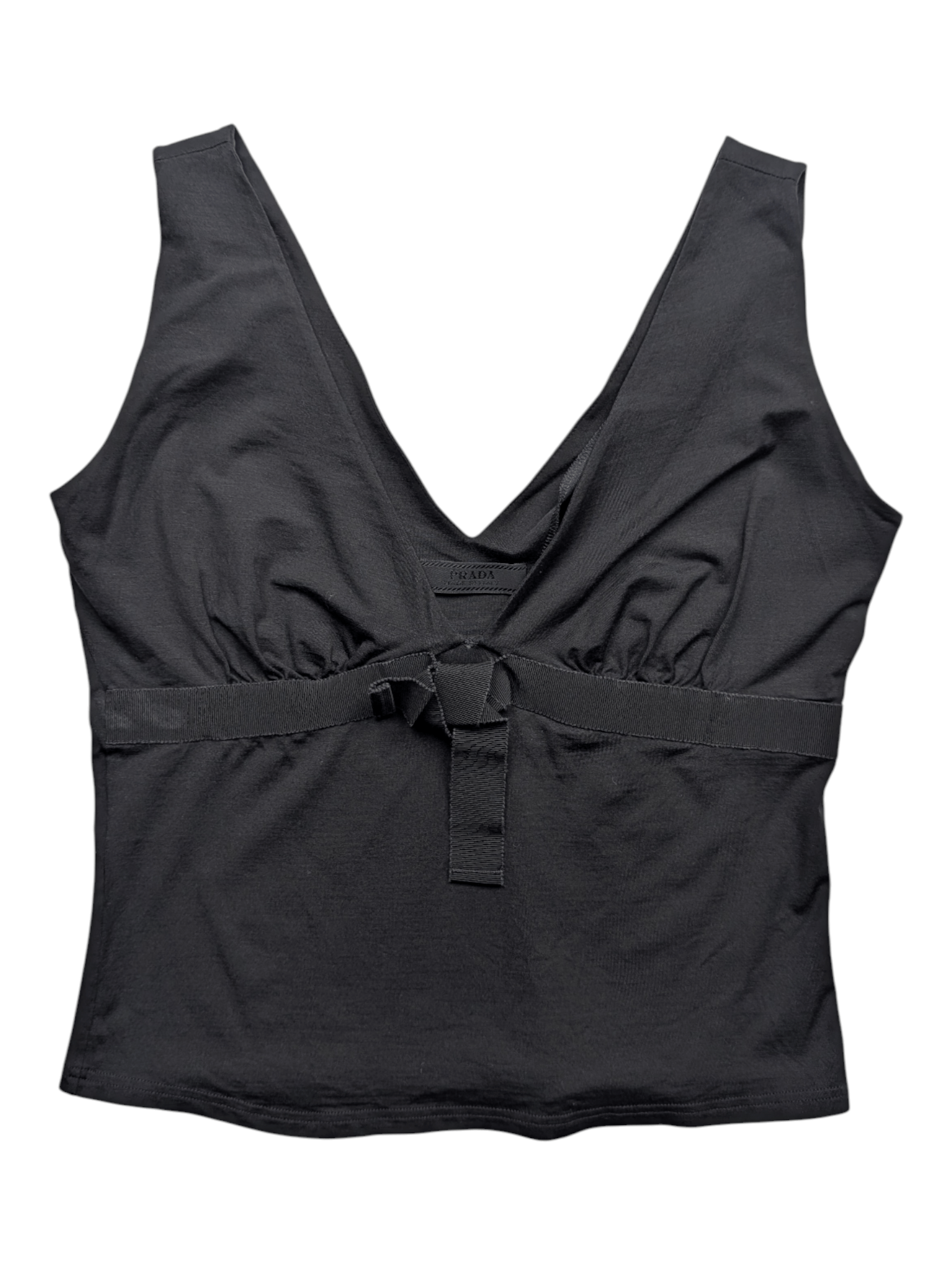 Prada Prada Black Sleeveless Low-V Top With V Back Size S / US 4 / IT 40 - 3 Thumbnail