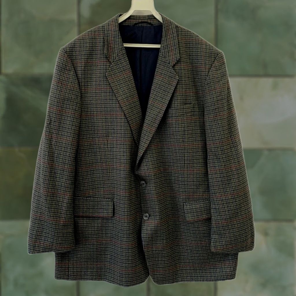 Paul Smith VINTAGE Paul Smith Tailor Blazer Mens 48R Brown Houndstooth Tweed Wool Sport Coat Mens XL Size 48R - 1 Thumbnail