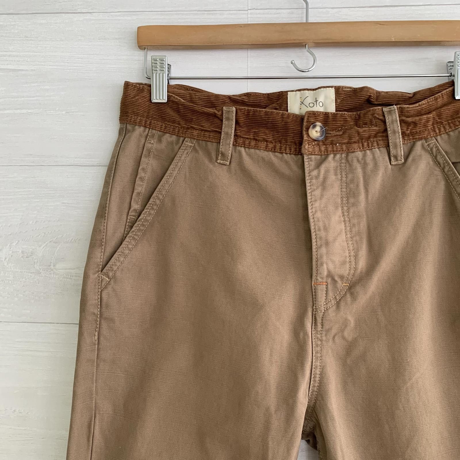 Koto NWT Koto - Brown corduroy waistband tapered pants, sz 31 Size US 31 - 2 Thumbnail