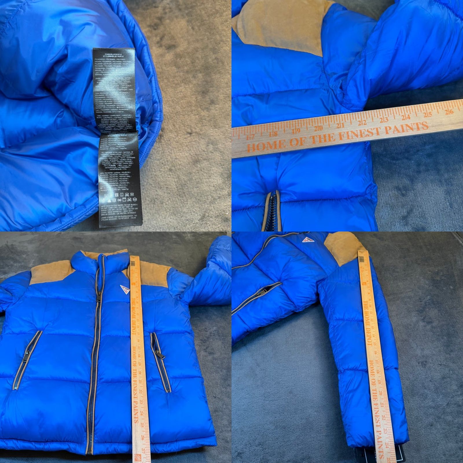 Guess GUESS Jacket Puffer Mens M Blue Tan Zip Size US M / EU 48-50 / 2 - 8 Thumbnail
