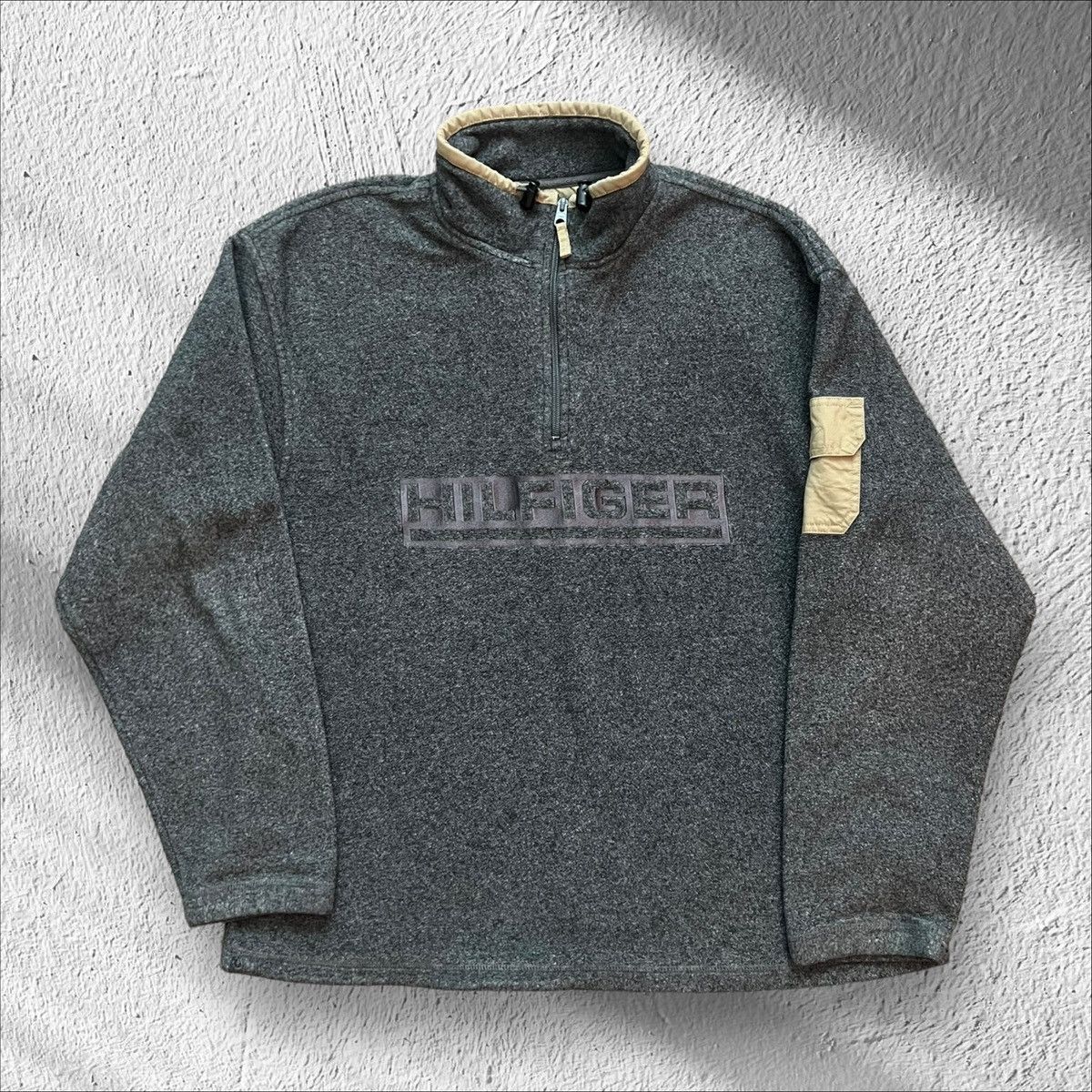 Tommy Hilfiger Vintage 90s Tommy Hilfiger Spellout Quarter Zip Pullover Size US L / EU 52-54 / 3 - 1 Thumbnail