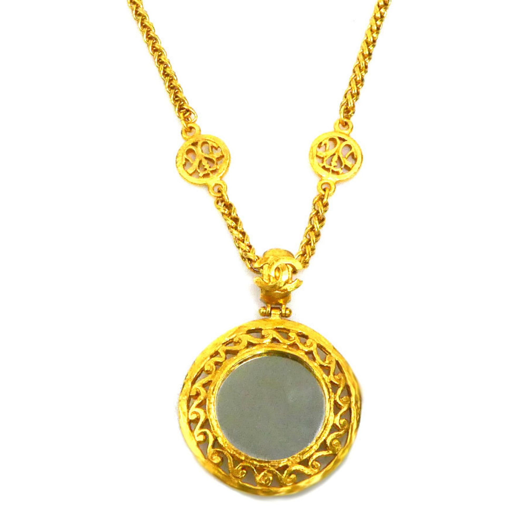 Chanel CHANEL Mirror Pendant Necklace in Metal Gold for Women e61391a Size ONE SIZE - 1 Thumbnail