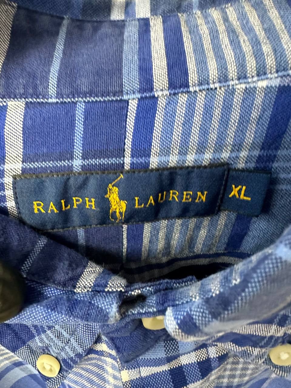 Ralph Lauren Ralph Lauren Plaid Shirt Luxury Blue Button Up Real Logo Size US XL / EU 56 / 4 - 11 Thumbnail