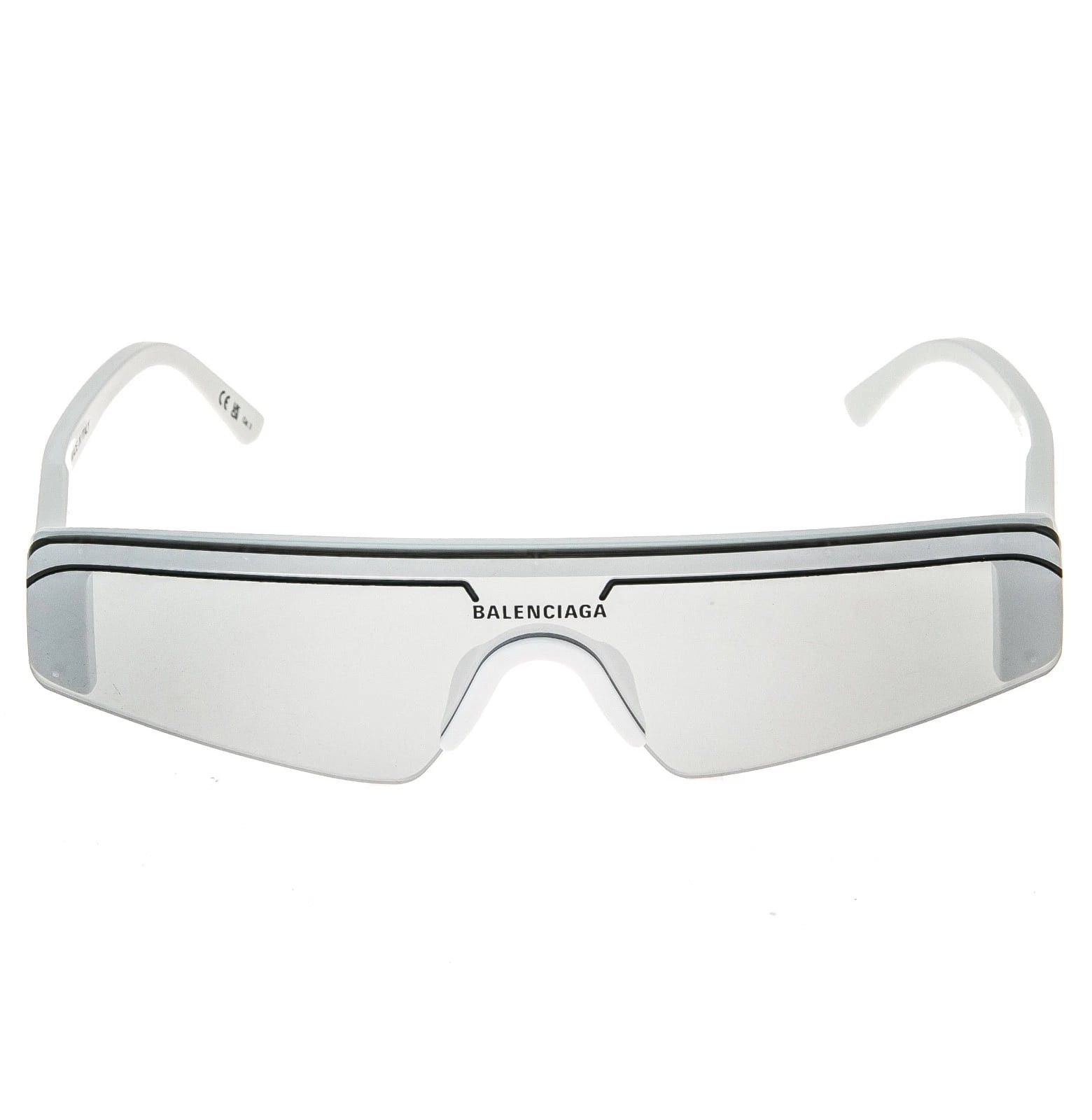 Balenciaga BALENCIAGA BB0003S SKI 0003 White Silver Fashion Sunglasses Size ONE SIZE - 9 Thumbnail