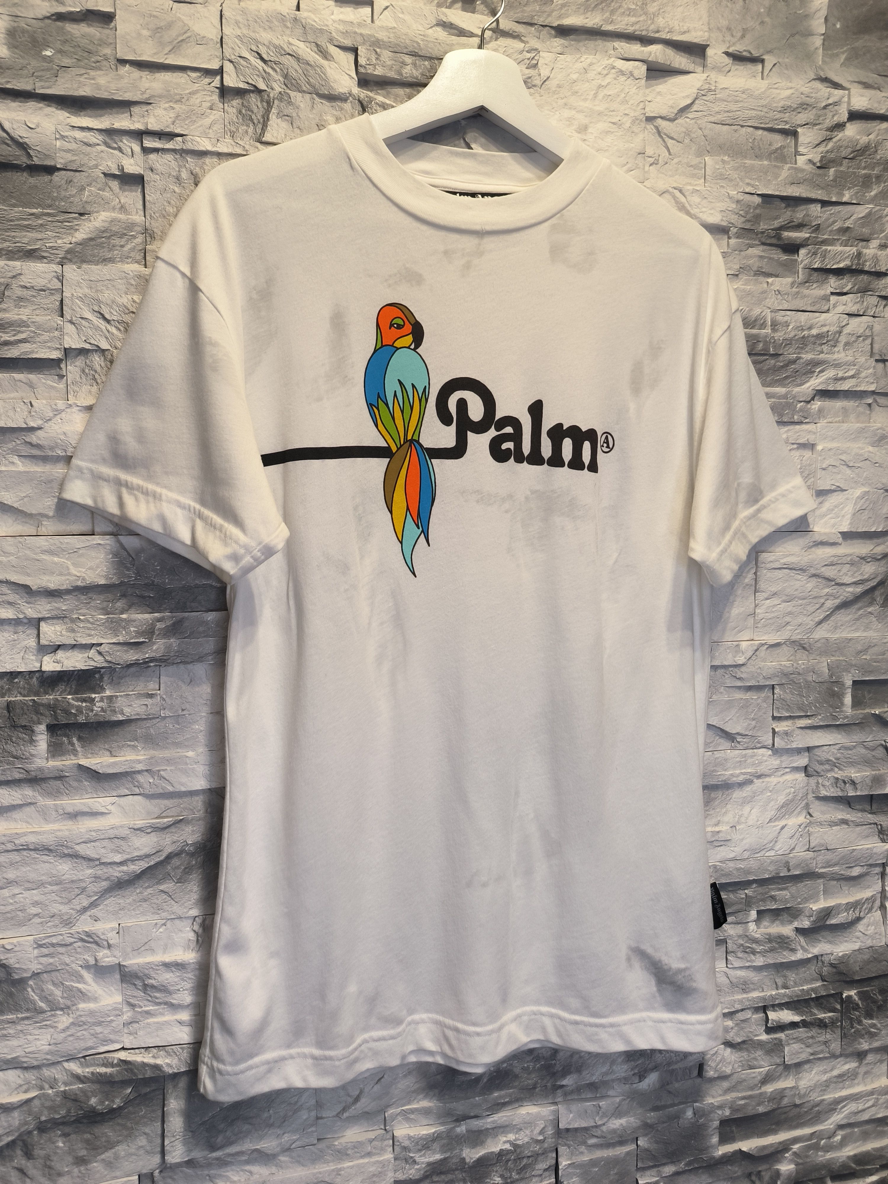 Palm Angels Palm Angels T-Shirt Parrot Big Logo Tee White Distressed Size US S / EU 44-46 / 1 - 3 Thumbnail