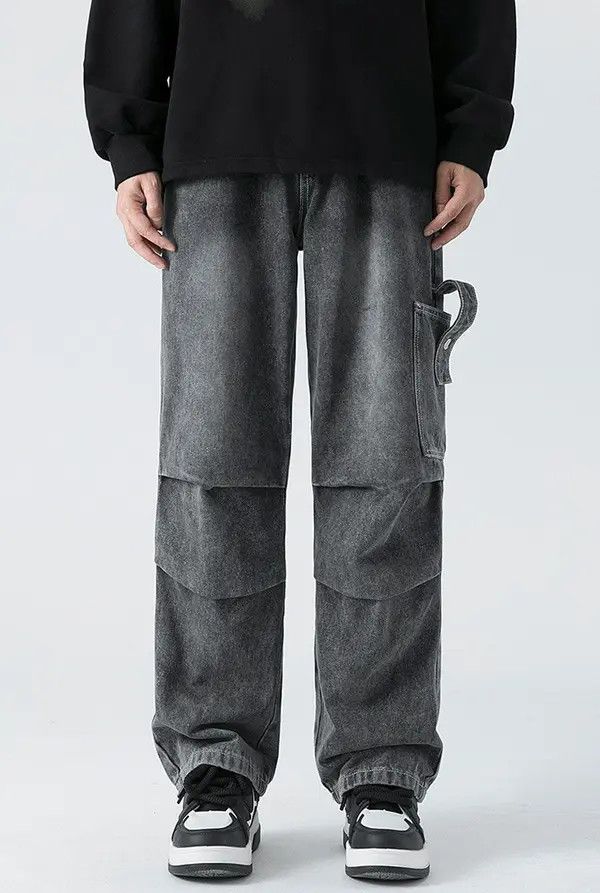 Japanese Brand Washed vintage distressed workwear straight-leg casual jeans Size US 32 / EU 48 - 5 Thumbnail