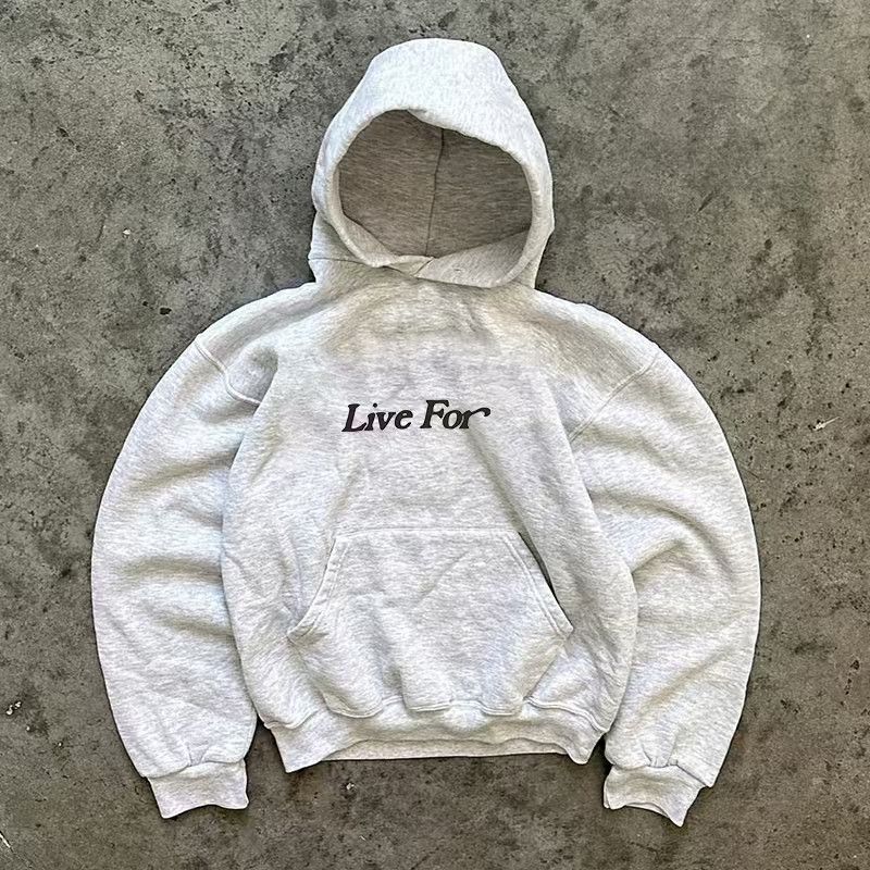 Japanese Brand × Vintage Gray casual retro letter print oversized hoodie Size US L / EU 52-54 / 3 - 2 Thumbnail