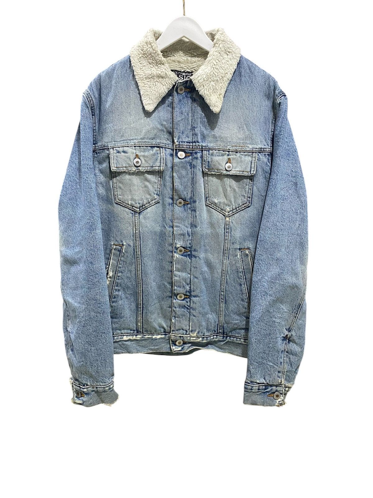 Dolce & Gabbana Vtg Dolce & Gabbana Denim Lining Sherpa Jacket Distressed Size US M / EU 48-50 / 2 - 1 Thumbnail