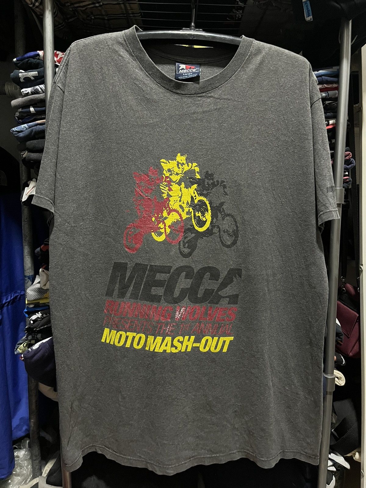 Mecca Mecca Running Wolves Moto Mash-Out Tee Size US L / EU 52-54 / 3 - 1 Thumbnail