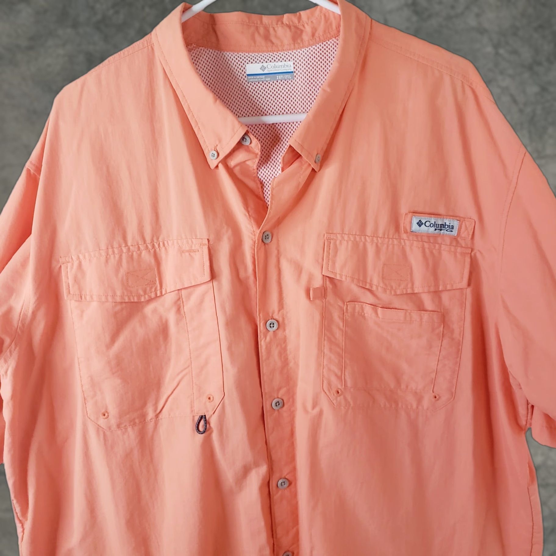 Vintage Columbia PFG Men 2XT Coral Fishing SS Shirt Button-Down UPF 30+ Outdoor Camp Shirt Size US XXL / EU 58 / 5 - 1 Thumbnail