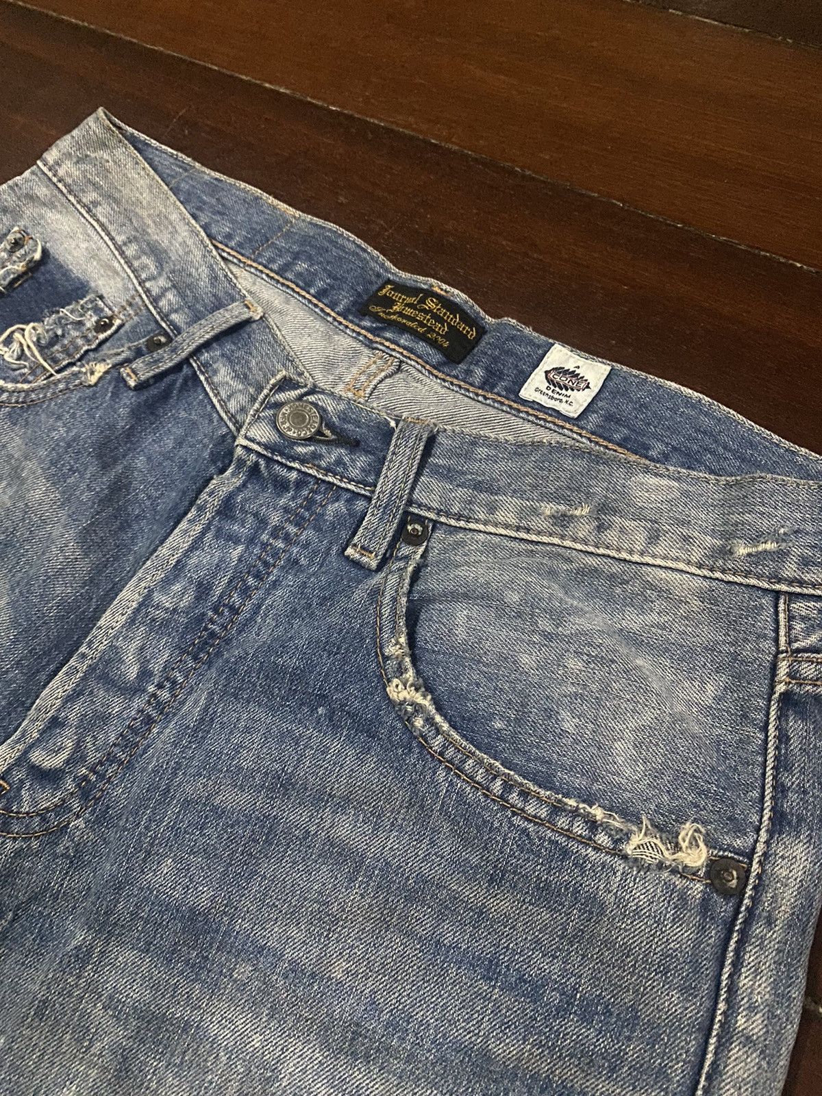Japanese Brand × Journal Standard FIRE 🔥 JOURNAL STANDARD HOMESTEAD DISTRESSED FLARE JEANS Size US 33 - 7 Thumbnail