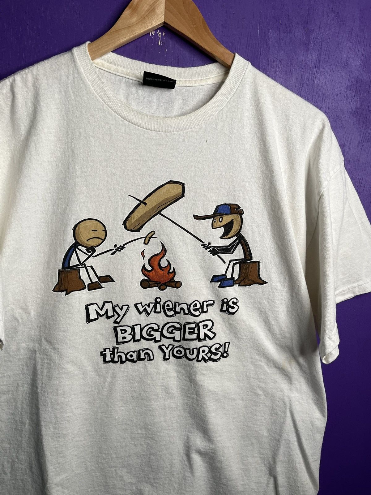 Vintage Vintage 00s My wiener is bigger funny t-shirt Size US L / EU 52-54 / 3 - 3 Thumbnail