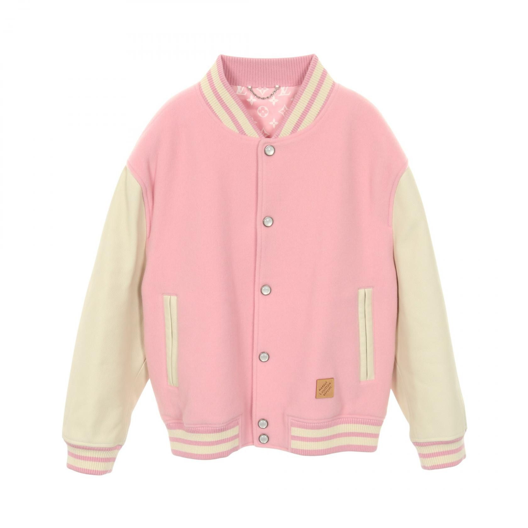 Louis Vuitton Louis Vuitton Louis Vuitton Signature Leather Wool Cashmere Leather Varsity Jacket Textile Outerwear DUTY FREE for USA Size ONE SIZE - 1 Thumbnail