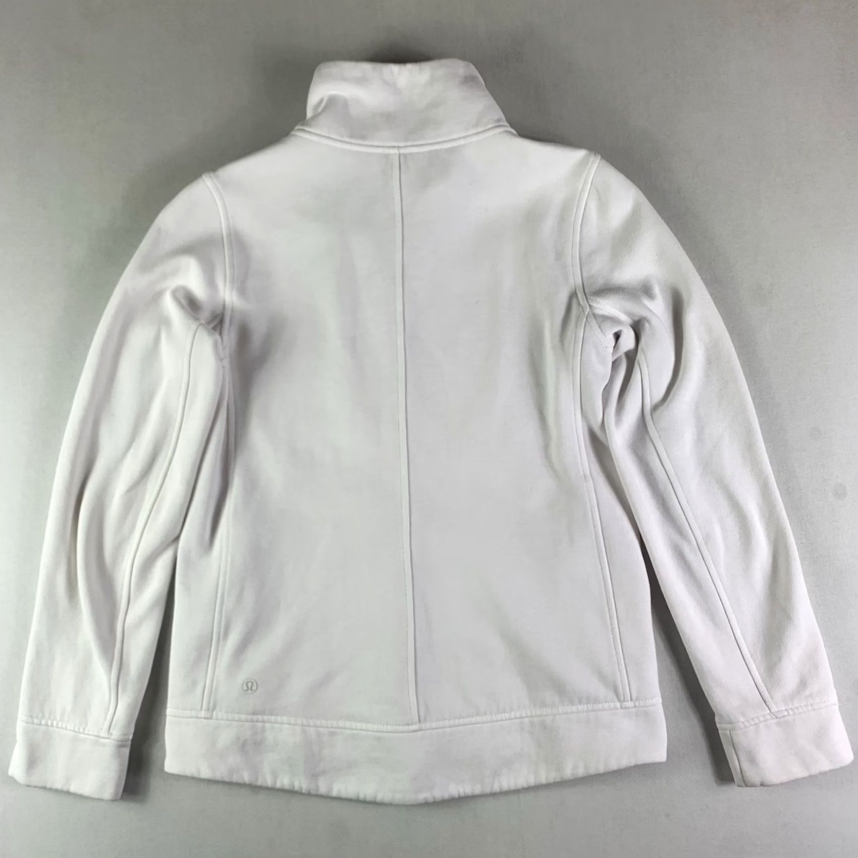 Lululemon Lululemon White Sweater Cowl Neck Button Snap Long Sleeve Full Zip Womens Small S with Pockets Size S / US 4 / IT 40 - 2 Thumbnail