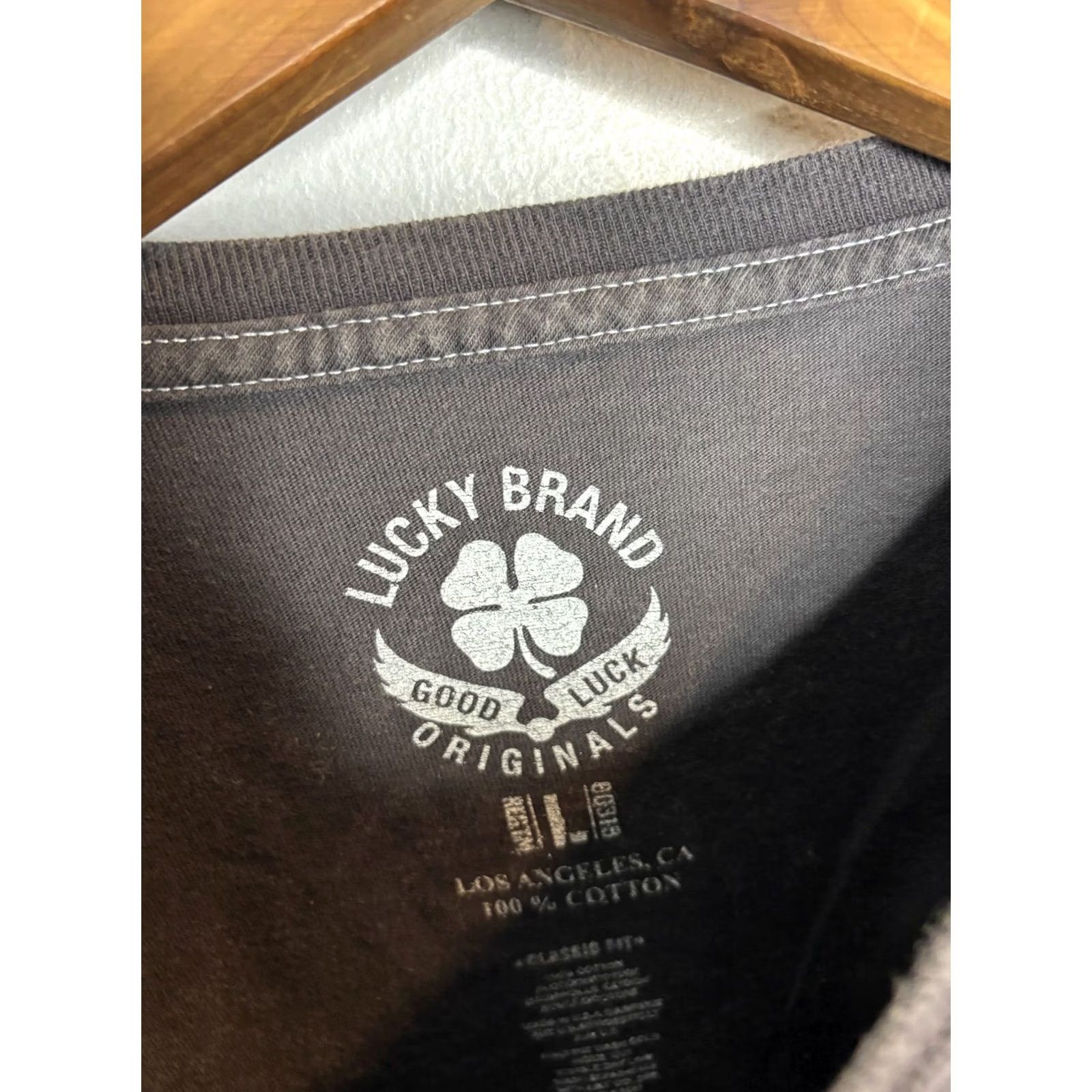 Lucky Brand VINTAGE Lucky Brand Biker Long Sleeves T-Shirt Gray L Y2K Mens Size US L / EU 52-54 / 3 - 3 Thumbnail