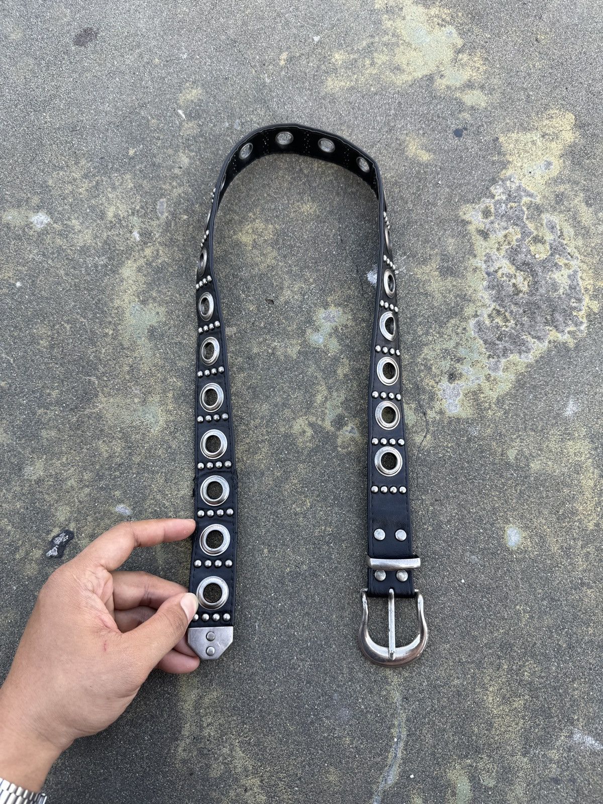 Japanese Brand Studed Belt With One Prong Design Size ONE SIZE - 5 Thumbnail