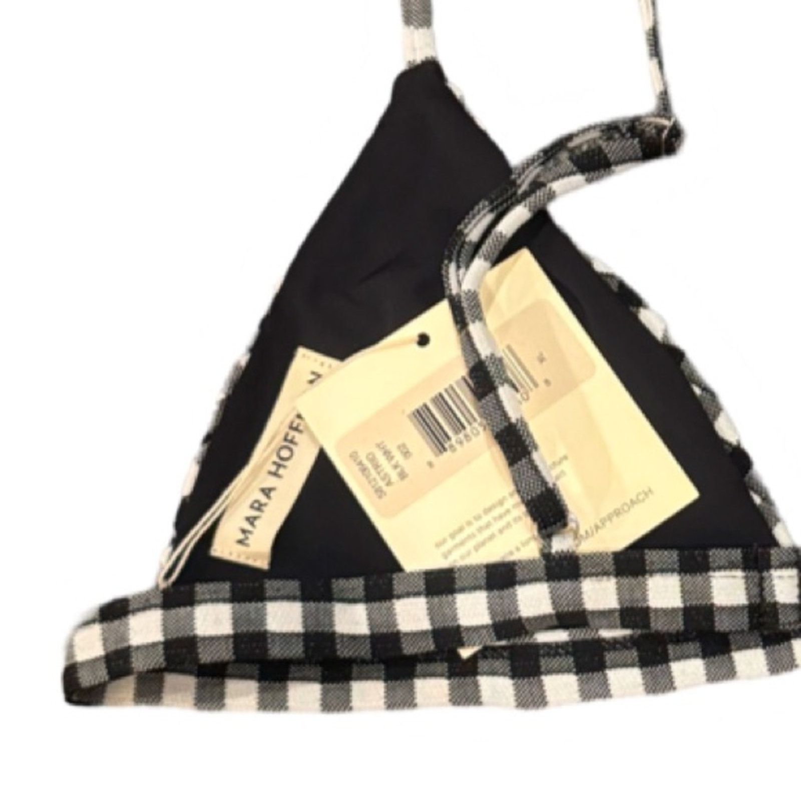 Mara Hoffman Mara Hoffman Gingham Astrid Triangle Bikini Top - Size XL Size ONE SIZE - 4 Thumbnail