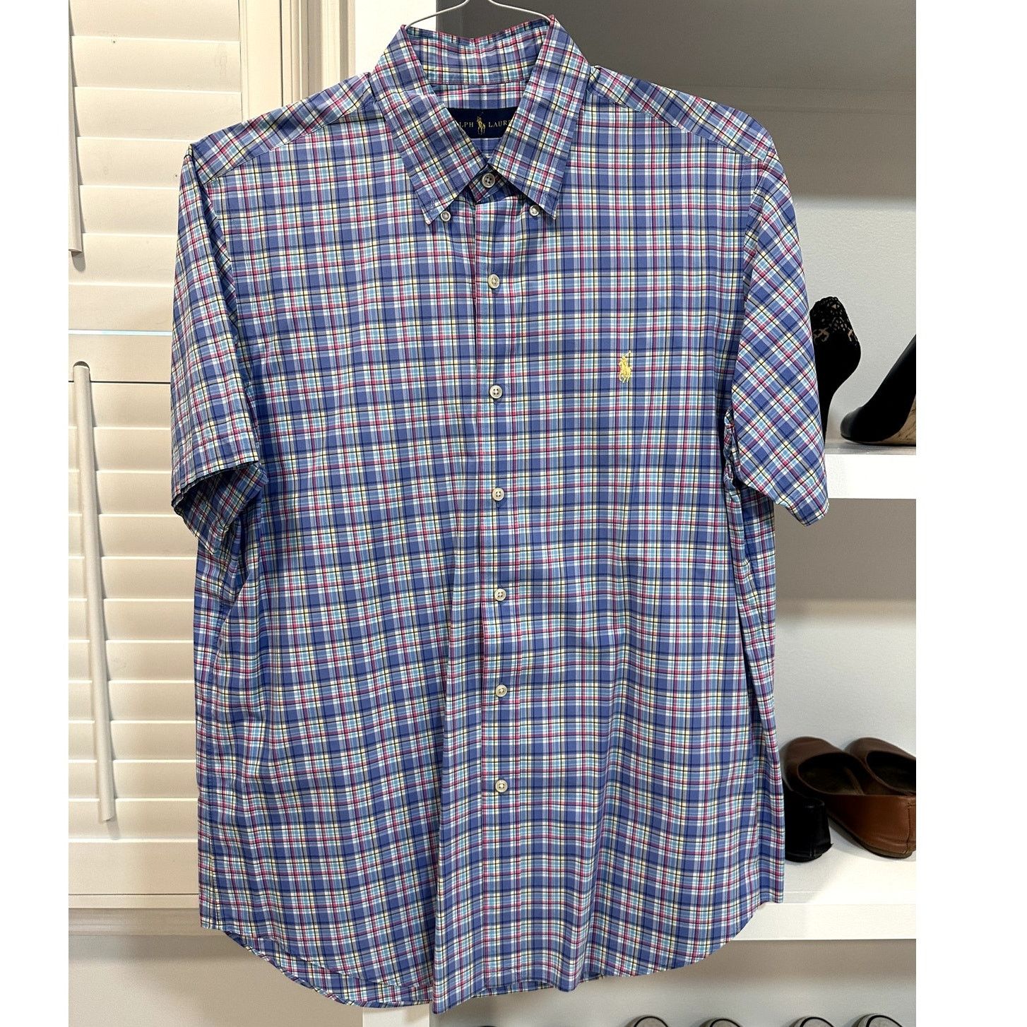 Ralph Lauren Ralph Lauren VTG Blue Multi Plaid Button Down Cotton Shirt L Size US L / EU 52-54 / 3 - 1 Thumbnail