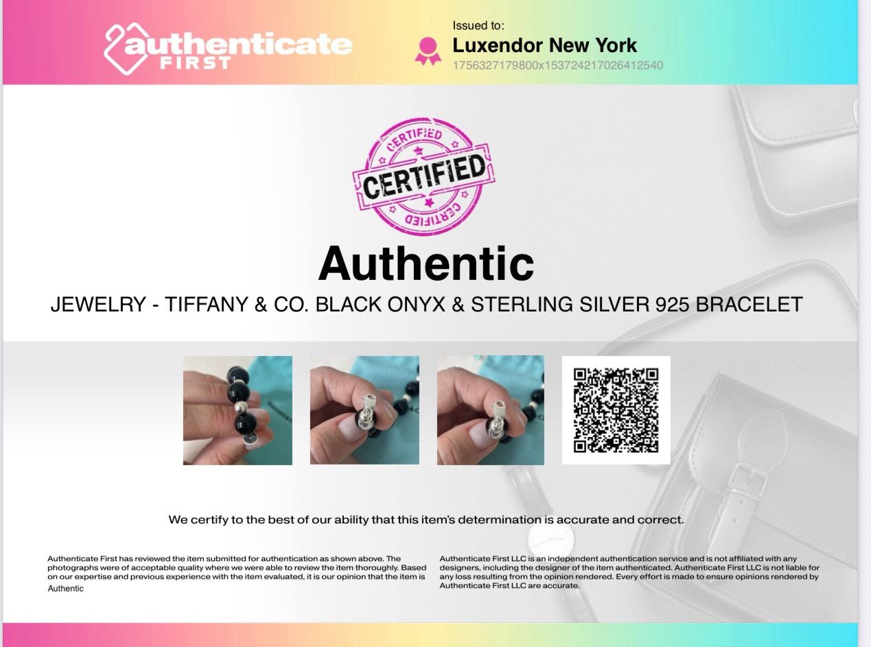 Tiffany & Co. Tiffany & Co. Black Onyx Silver Bracelet 10 mm Sz 8” in NEW Size ONE SIZE - 4 Thumbnail