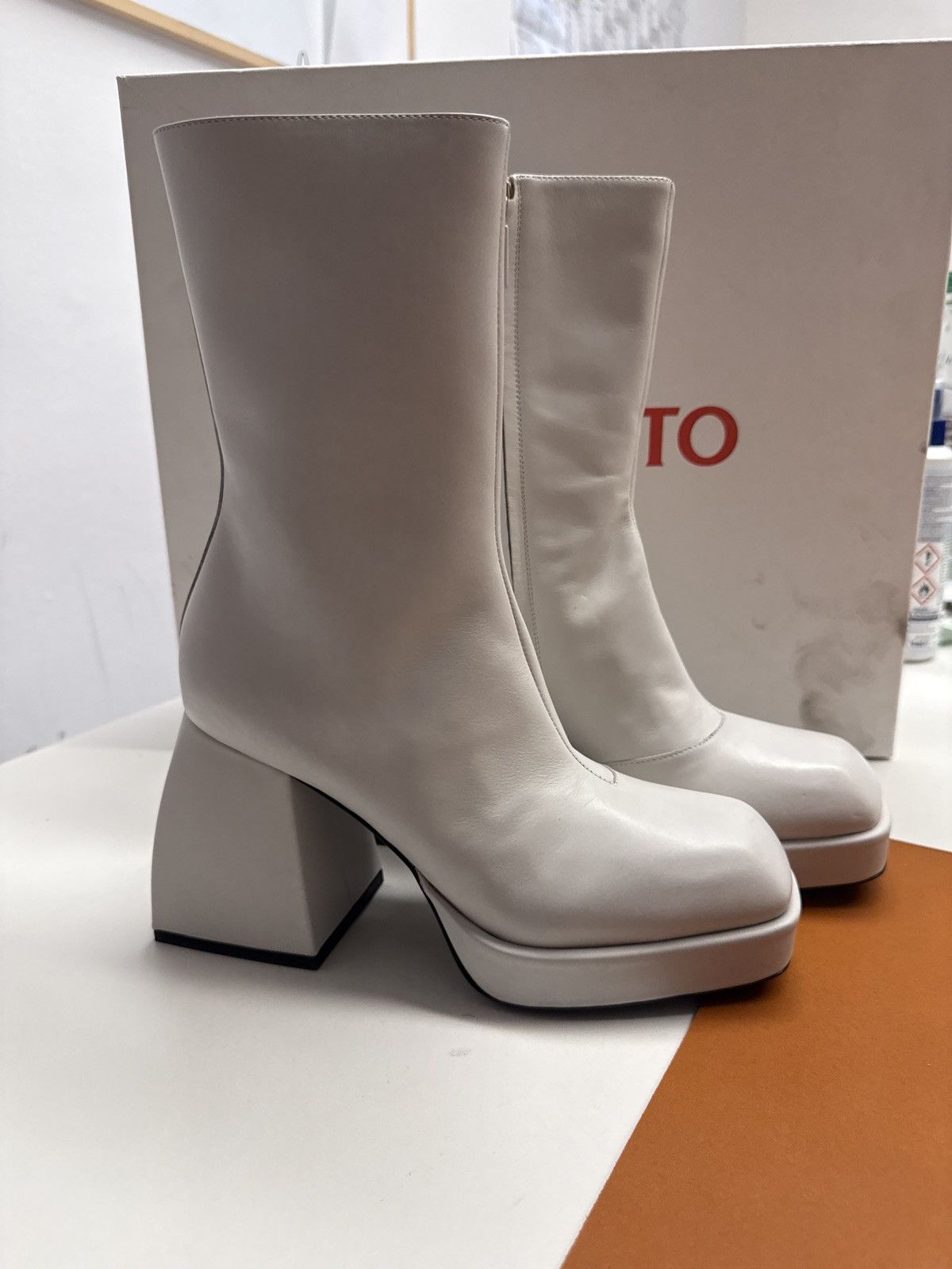 Nodaleto Nodaleto Vitello Ceramica Booties Size US 7 / IT 37 - 1 Thumbnail