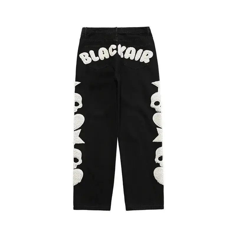 Japanese Brand Skull Streetwear Denim Jeans Hip Hop Retro Skeleton Size US 32 / EU 48 - 5 Thumbnail