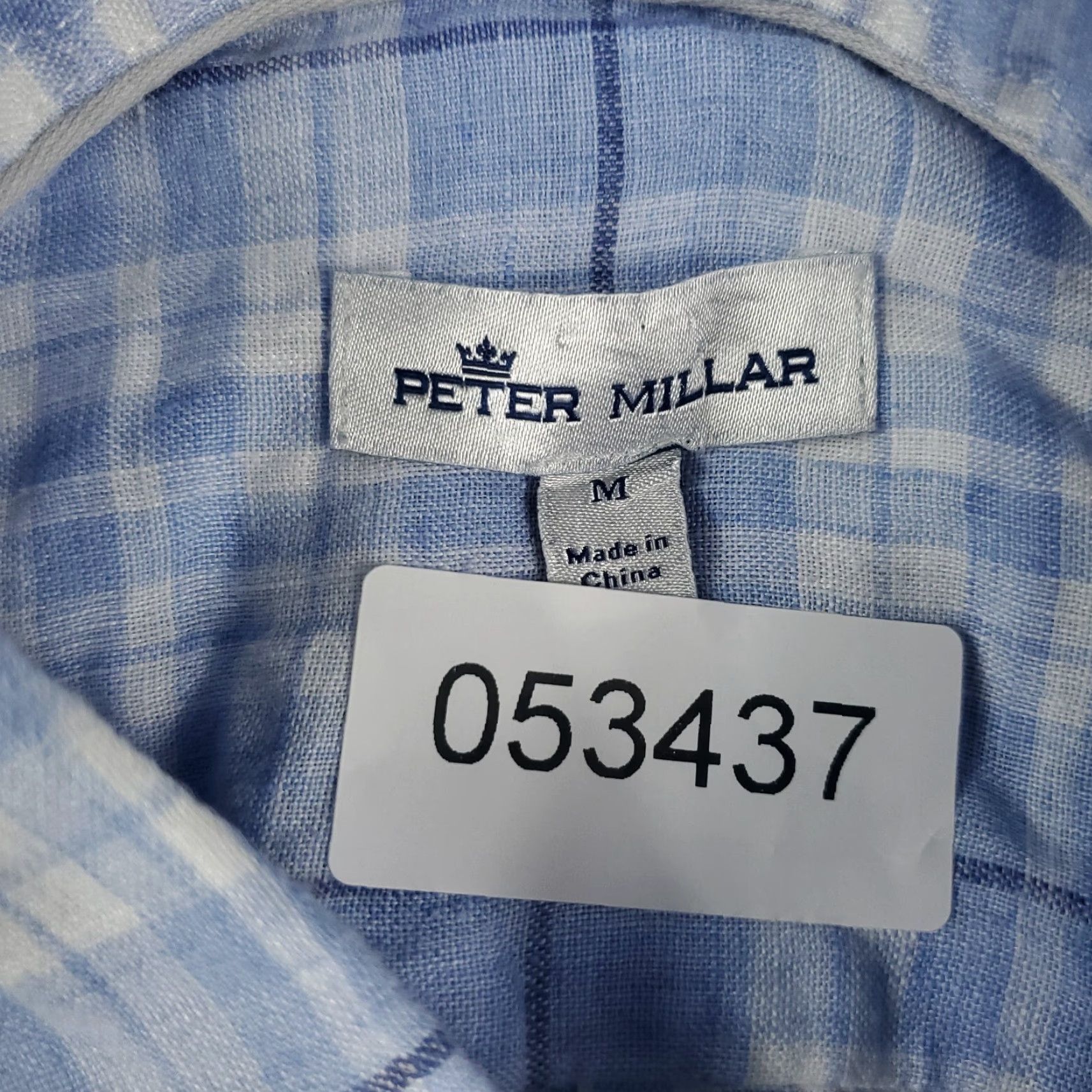 Peter Millar VINTAGE Peter Millar Shirt Men Medium Blue Plaid Linen Long Sleeve Button-Up Size US M / EU 48-50 / 2 - 7 Thumbnail
