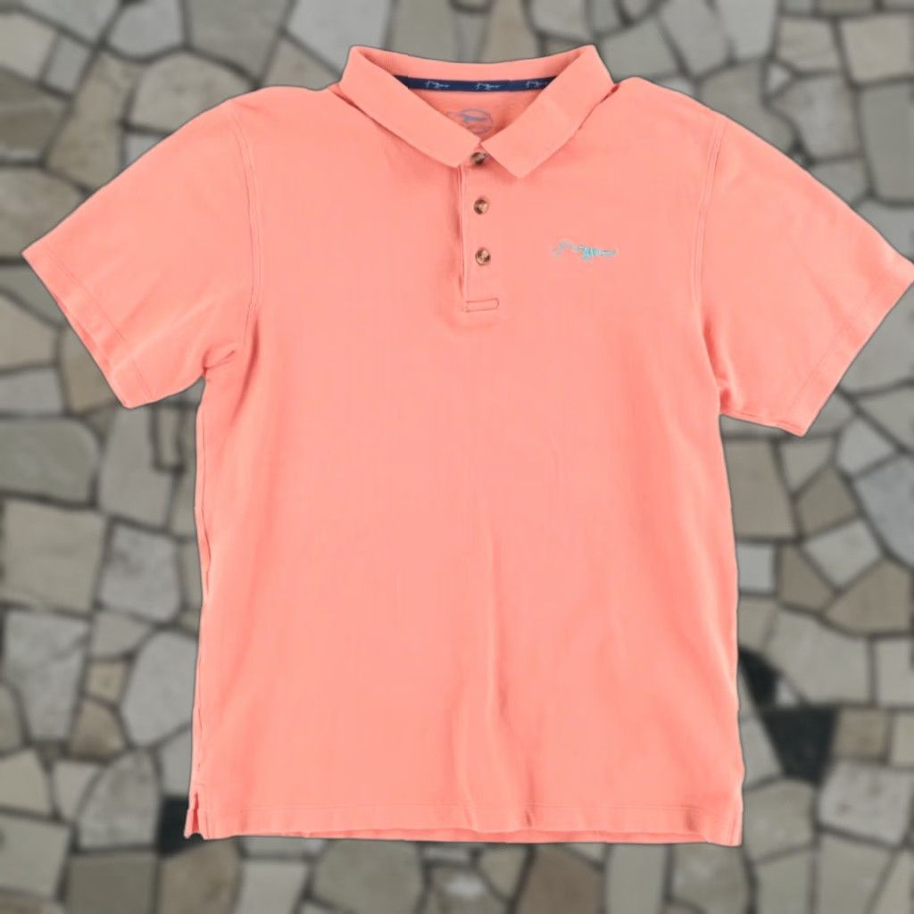 Vintage True Flies Polo Shirt Pink Men's M Pique Cotton Solid Shirt ShortSleeve Collared Regular Fit Vintage No Size US M / EU 48-50 / 2 - 1 Thumbnail