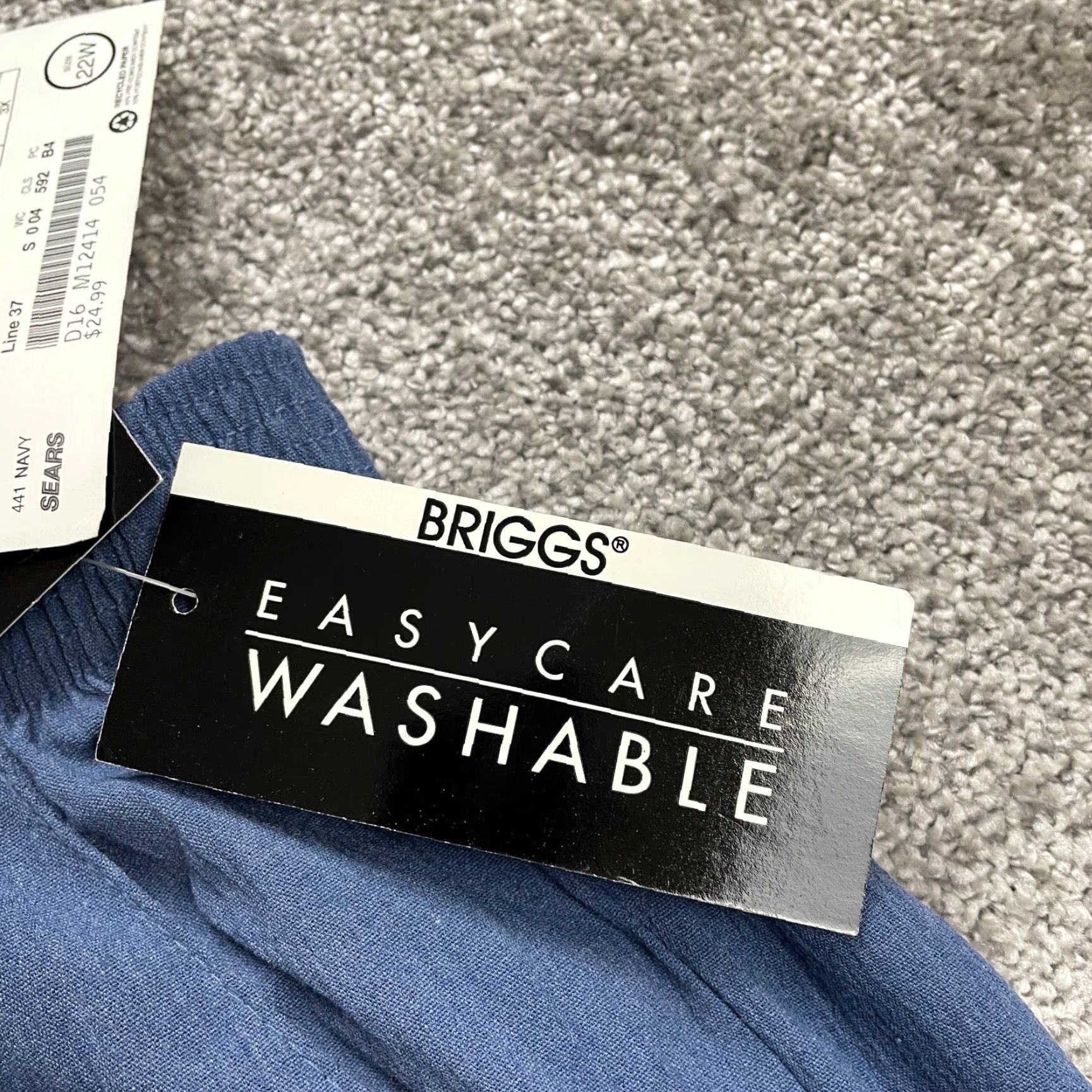 Vintage Briggs Dress Pants Women 22W Blue Tapered High Rise Elastic Waist 34x28 NWD New Size 34" / US 12 / IT 48 - 3 Thumbnail