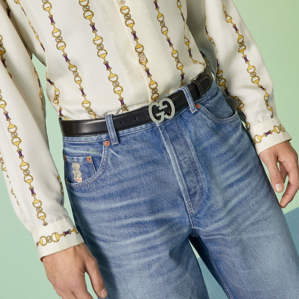 Gucci o1mt1gz0325 Size: 75 / GG Buckle Belt in Black Size 28 - 3 Thumbnail
