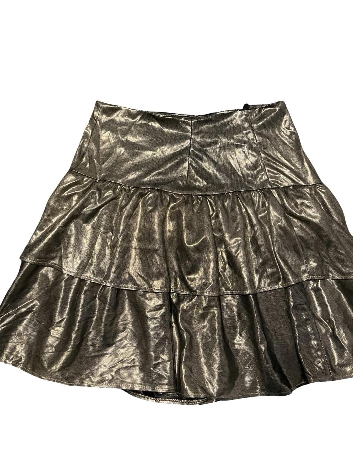 Other Silver Matalic Mini Skirt SM Size 28" / US 6 / IT 42 - 2 Thumbnail