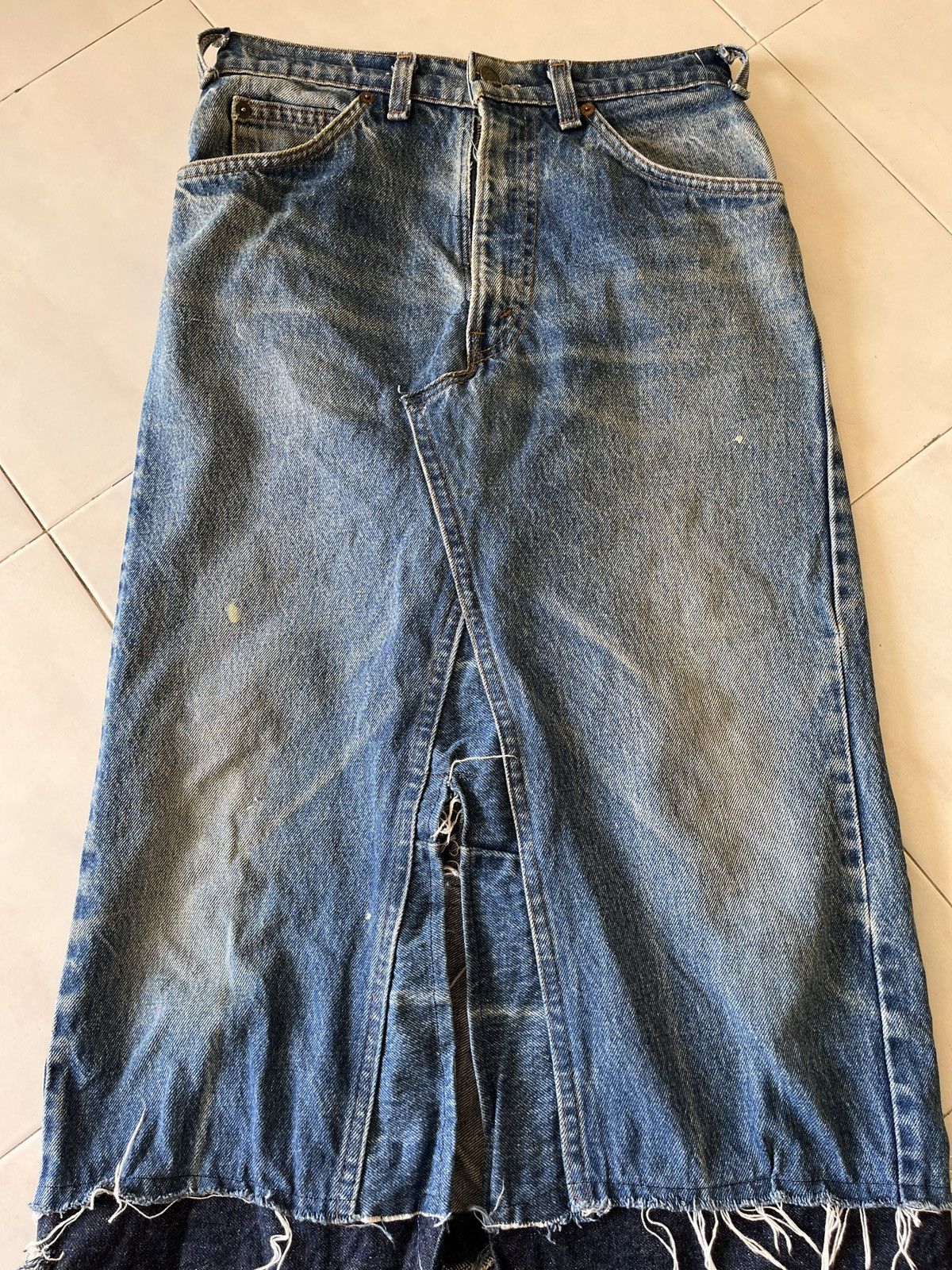 Levi's Reconstructed Vintage 80’s Levis Orange Tab Skirt Size 28" / US 6 / IT 42 - 3 Thumbnail