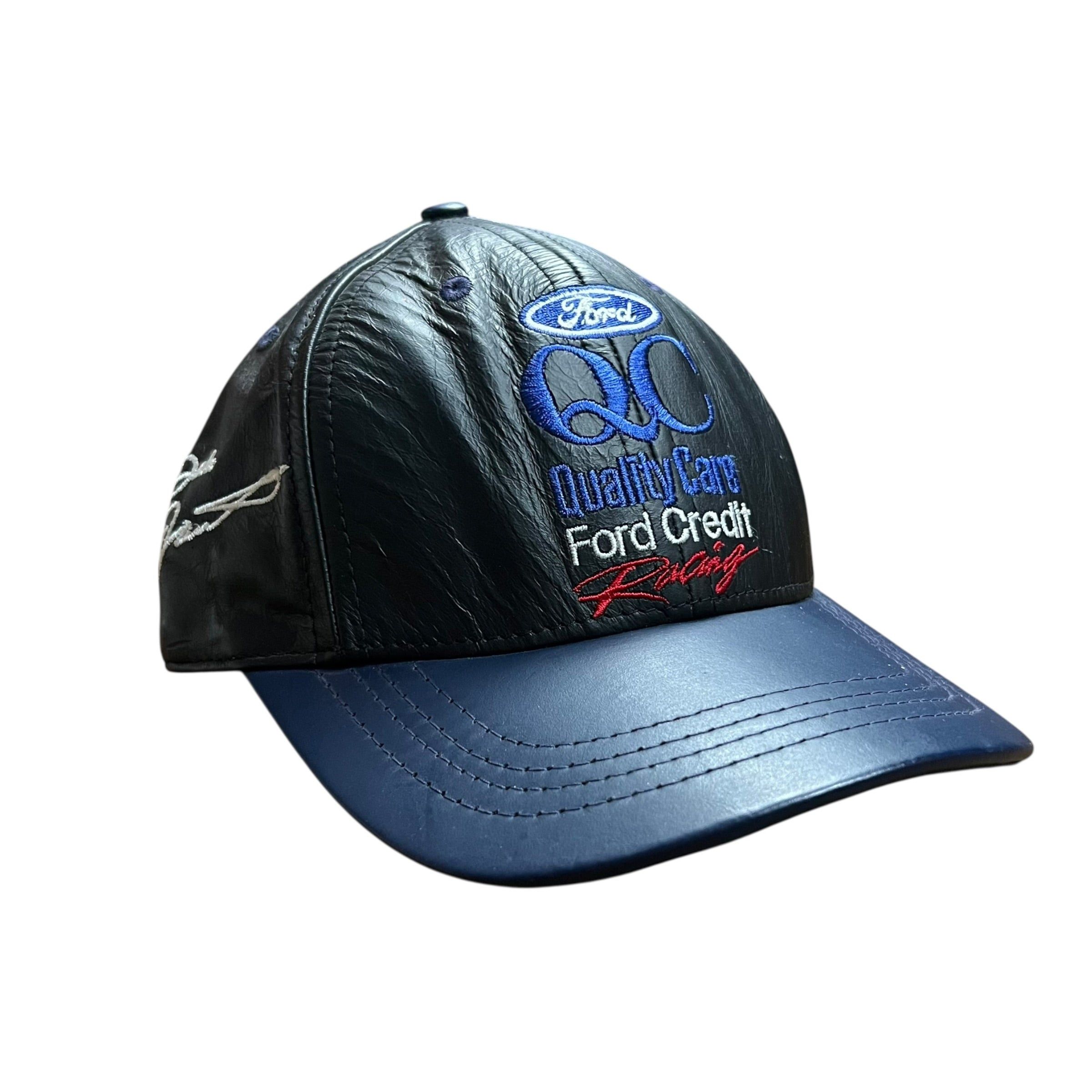 Jeff Hamilton Jeff Hamilton Dale Earnhardt NASCAR Ford Racing Leather Cap Size ONE SIZE - 1 Thumbnail