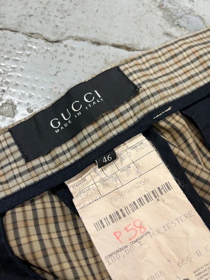 Gucci 2000s Gucci Beige Classy Checkered Tailored Pants Size US 31 - 14 Thumbnail