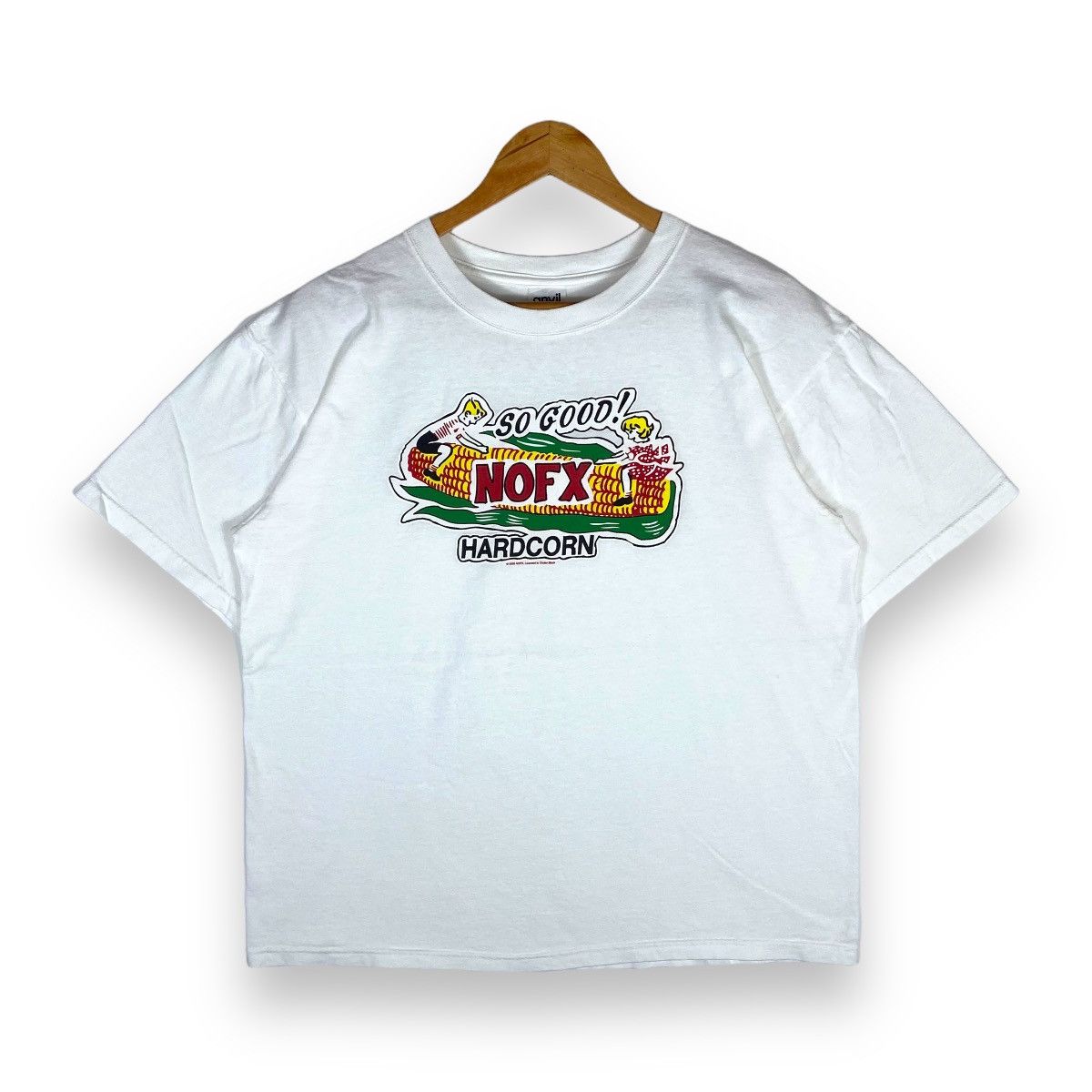image of Band Tees x Vintage 2000 Nofx Hardcorn American Punk Rock Band Tee in White, Men's (Size Medium)