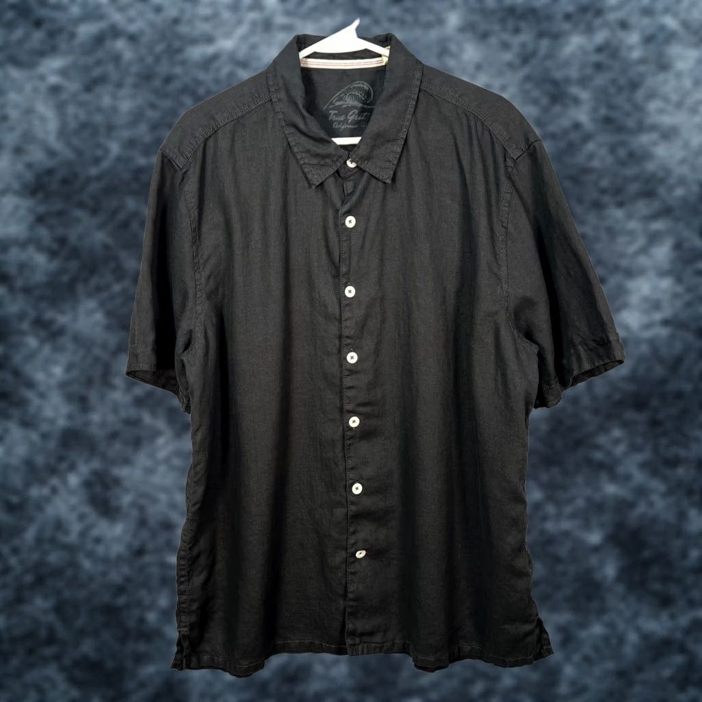 Vintage True Grit Shirt XL Mens Black Linen Button-Up Casual Size US XL / EU 56 / 4 - 1 Thumbnail