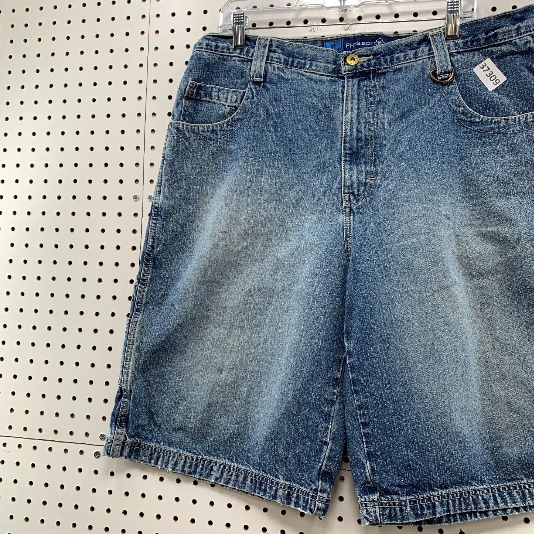 Denime VINTAGE PHYS SCI Denim Jeans Shorts Mens 38x11 Baggy Wide Leg JORTS Denim Shorts Mens 38x11 Baggy Wide Leg JORTS Size US 38 / EU 54 - 3 Thumbnail