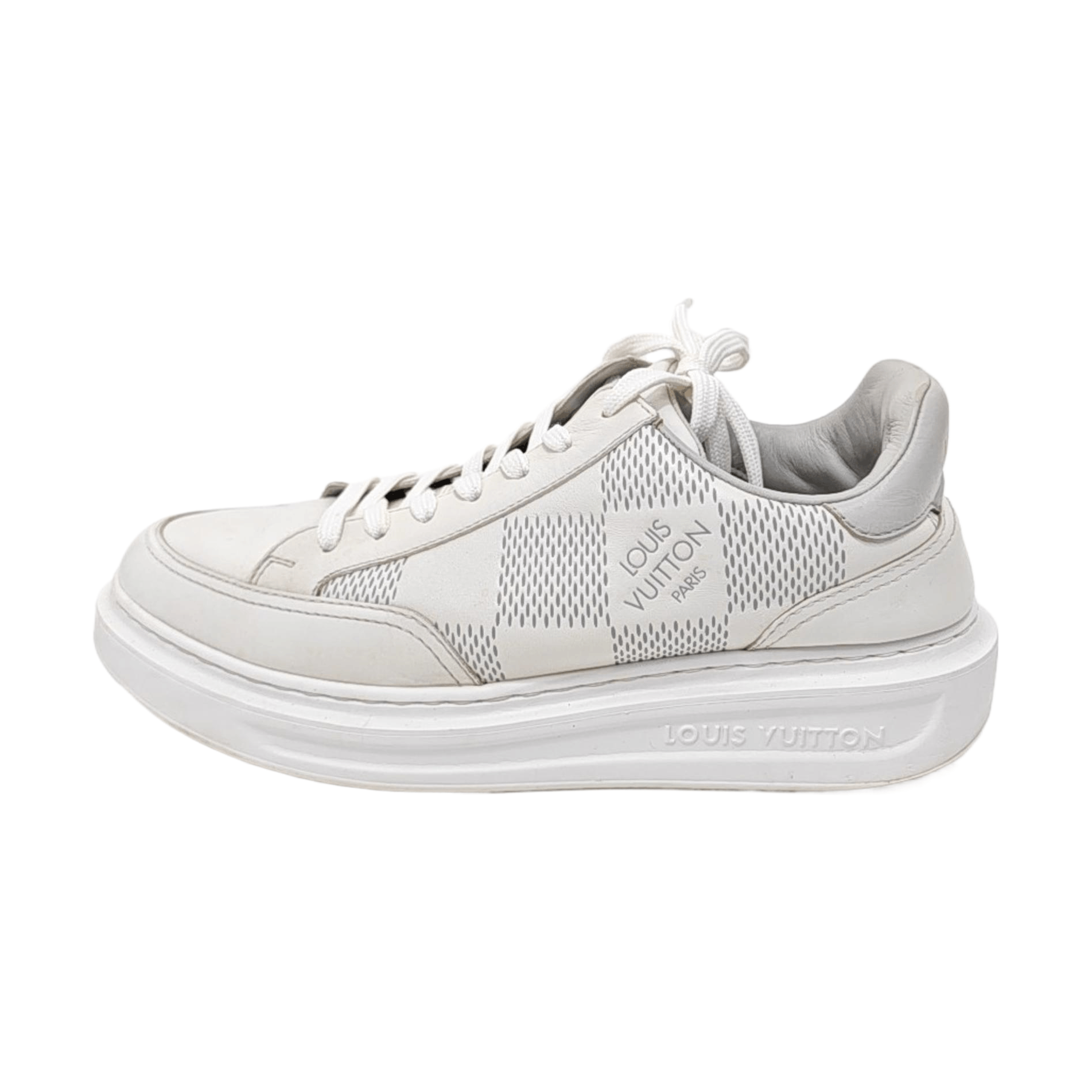 Louis Vuitton Louis Vuitton Damier Leather Low-Top Sneakers US 6.5 Size US 5.5 / EU 38 - 1 Thumbnail